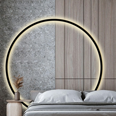 Contemporary Circular Wall Light Fixture Metal Sconce for Bedroom