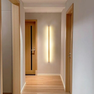 Contemporary Linear Wall Sconces Wood 1-Light Wall Sconce Lighting in Natural