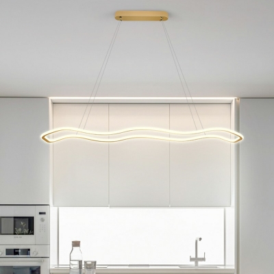 Contemporary Rectangle Island Lighting Fixtures Metallic Panels Island Lamps