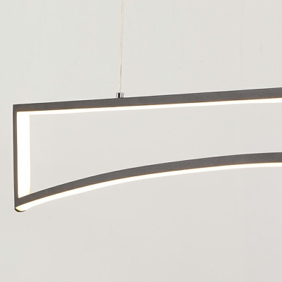 Contemporary Rectangle Island Lighting Fixtures Metallic Panels Island Lamps