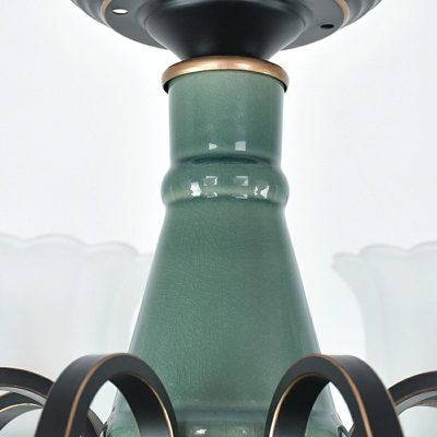 Glass Chandelier Lighting Fixtures Curvy Arm Hanging Chandelier for Dining Room