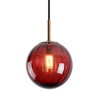 Macaron Globe Pendant Lighting Modern Glass 1-Light Pendant Light for Dining Room