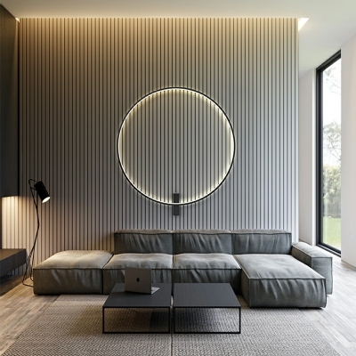Modern Circular Wall Sconce Lighting Metal and Rubber Wall Mounted Light Fixture