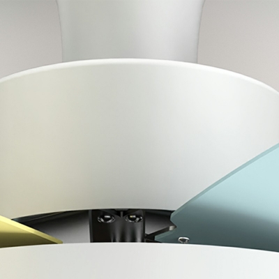 Multi-Colored Ceiling Fan Light Modern Metal Third Gear 1-Light LED Ceiling Fan