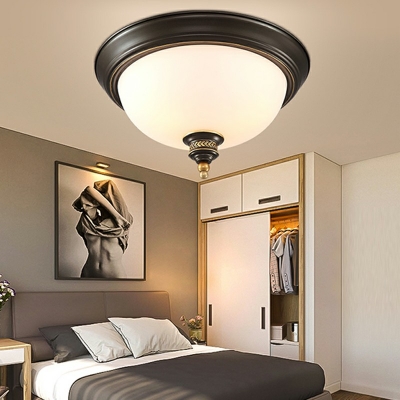 Traditional Dome Flush Lighting Glass Flush Mount Lamp for Bedroom