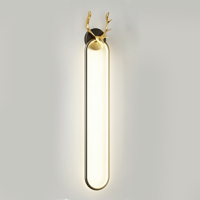 1-Light Sconce Lights Modernist Style Oval Shape Metal Wall Mount Lighting