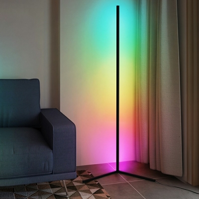 1-Light Stand Up Lamps Contemporary Style Linear Shape Metal Standing Floor Lamp