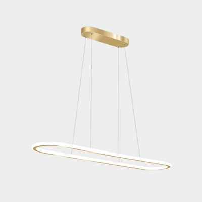 1 Light Suspension Pendant Minimalism Oval Shape Metal Hanging Lights
