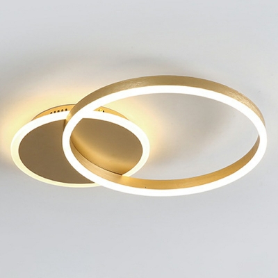 2-Light Flush Light Fixtures Minimalist Style Circle Shape Metal Flushmount Ceiling Lamp