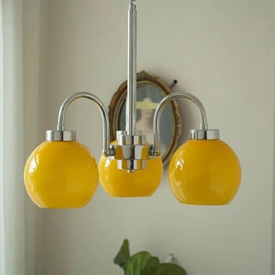 5-Light Chandelier Lamp Minimalism Style Globe Shape Metal Hanging Ceiling Lights