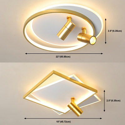 Contemporary Geometric Flush Lighting Metal Flush Mount Lamp for Bedroom