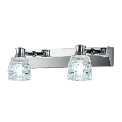 Crystal Cup Flush Ceiling Light Modern Style 2 Lights Vanity Light Fixture in White
