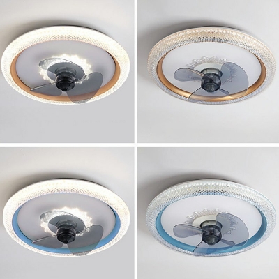 Flush Ceiling Fan Light Children's Room Style Acrylic Flush Fan Light for Living Room