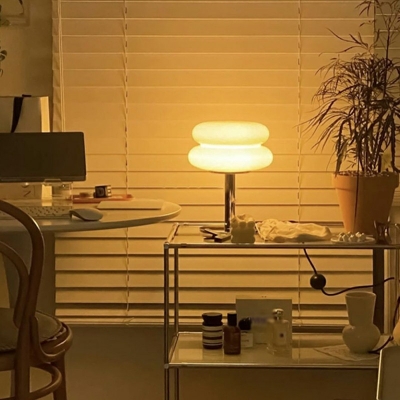 Glass Mushroom Shaped Table Lamp Creative Modern 1 Bulb Night Light for Bedroom