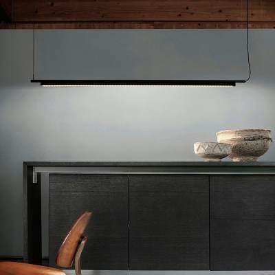 Metal Linear Warm Light Linear Pendant Lighting Fixtures Minimalism Island Chandelier Lights for Living Room