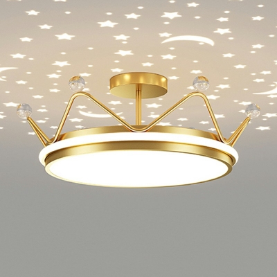 Modern Metal Semi Mount Lighting LED Ambient Lighting for Living Room
