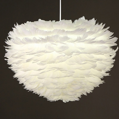 Pendant Lighting Contemporary Style Feather Hanging Lamps Kit for Living Room