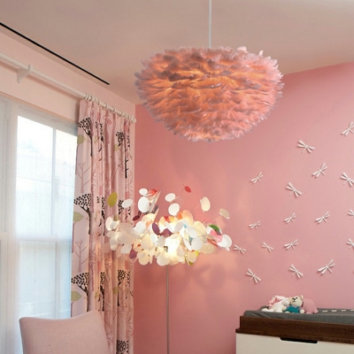 Pendant Lighting Modern Style Feather Hanging Lamps for Living Room