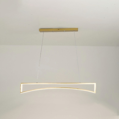 Simple Dining Table LED Pendant Light Rectangle Iron Frame Island Lamp
