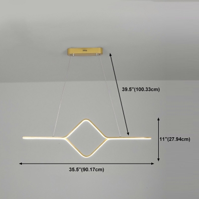 Simplicity Geometric Island Chandelier Lights Metal Ceiling Pendant Light