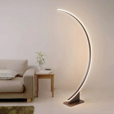 1 Light Contemporary Floor Lamp Rubber Shade Floor Lamp for Living Room