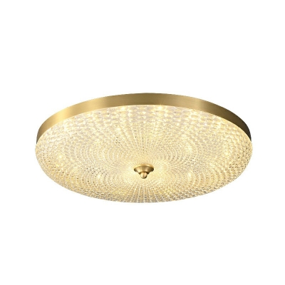 1-Light Flushmount Lighting Traditional Style Dish Shape Metal Third Gear Ceiling Mounted Fixture