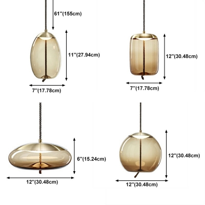 1-Light Hanging Lights Modernist Style Geometric Shape Metal Warm Light Pendant Lighting