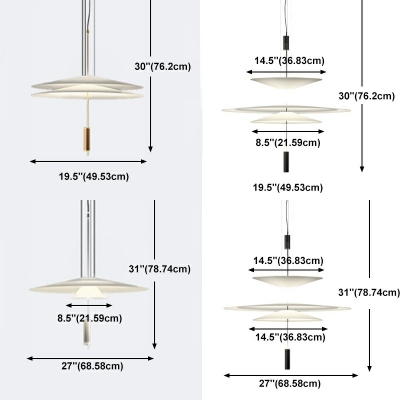 1-Light Pendant Lamp Kit Modernist Style Geometric Shape Metal White Light Hanging Ceiling Lights