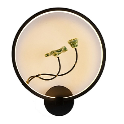 1-Light Sconce Lights Fixture Kids Style Ring Shape Metal Warm Light Wall Lamps