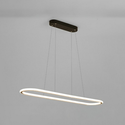 1 Light Suspension Pendant Minimalism Oval Shape Metal Hanging Lights