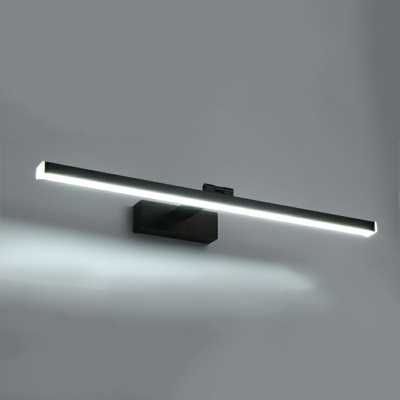 Black Straight Vanity Light Fixtures Modern Style Metal 1 Light Vanity Lighting
