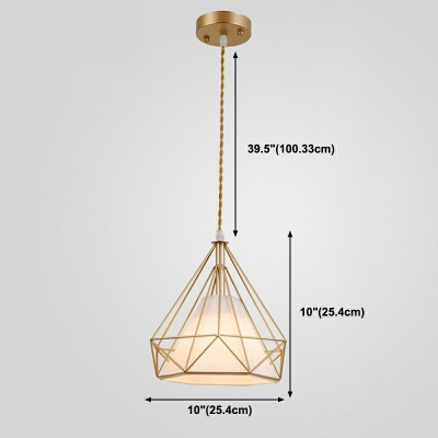 Contemporary Metal Pendant Light Geometric Diamond Hanging Lamps for Dining Room