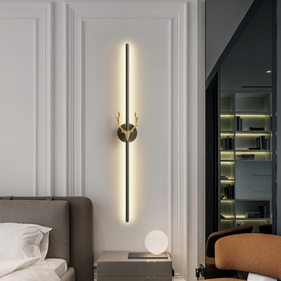 Contemporary Thin-Line Wall Sconce Lighting Iron Sconce for Bedroom