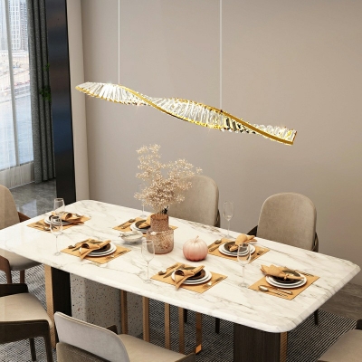 Crystal Island Light Fixture LED Lighting Hanging Pendant Light for Dining Room
