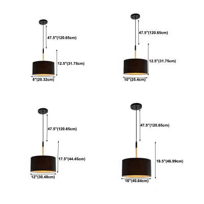 Drum 1 Light Modern Pendant Lighting Minimalism Hanging Ceiling Lights for Dinning Room
