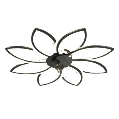 Flush Mount Fan Light Children's Room Style Acrylic Flush Mount Ceiling Fan Light for Living Room Remote Control Stepless Dimming