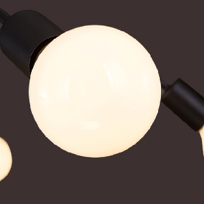 Industrial Flush Mount Ceiling Light Exposed Bulb Lighting for Dining Room