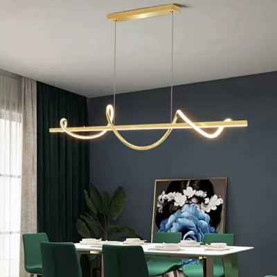 Long Strip LED Island Light Metal Modern Minimalist Lighting Fixture for Kitchen Bar