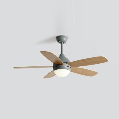 Macaron Ceiling Fan Light Modern Wood Third Gear 1-Light LED Ceiling Fan for Kid’s Room