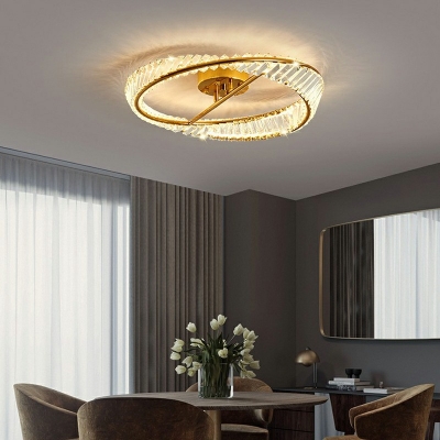 Modern Crystal Semi Flush Mount Ceiling Lamp Contemporary LED Crystal Flush Mount Lighting for Bedroom