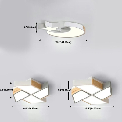 Modern Geometric Flush Light Metal Macaron Flush Mount Lamp