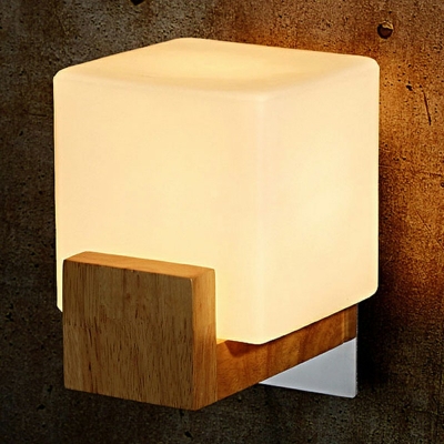 Modern Style Cylindrical Wall Sconce Lighting Wood 2-Lights Wall Sconce Lights in Beige