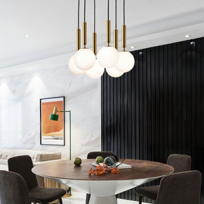 Sphere Hanging Light Fixtures Modern Style Water Glass 1-Light Ceiling Pendant Light Fixtures in Black