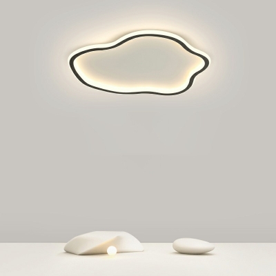 1-Light Ceiling Mounted Fixture Minimalist Style Cloud Shape Metal Flushmount Ceiling Lamp