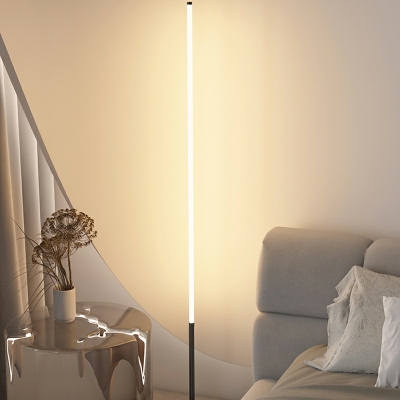 1-Light Floor Standing Lamps Minimalist Style Linear Shape Metal Stand Up Lamps