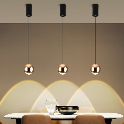 1 Light Metal Pendant Lighting Fixtures Minimalism Down Lighting for Dinning Room