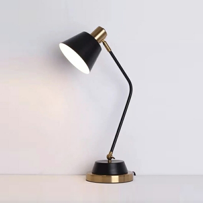 1-Light Night Table Lamps Contemporary Style Cone Shape Metal Nightstand Lamp