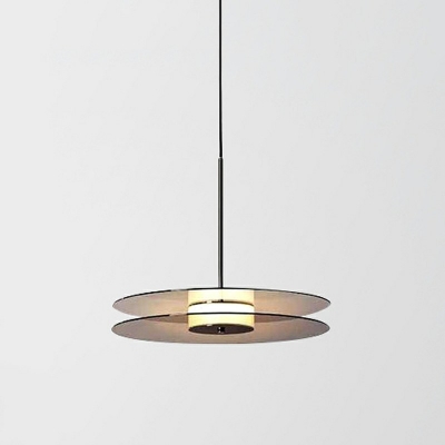 1-Light Pendant Ceiling Lights Minimalist Style Round Shape Metal Hanging Lamp Kit