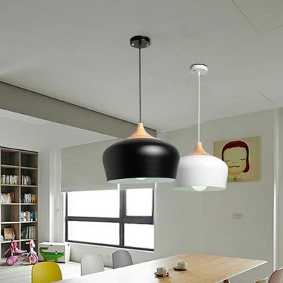 1-Light Pendant Lighting Industrial Style Dome Shape Metal Hanging Ceiling Lights