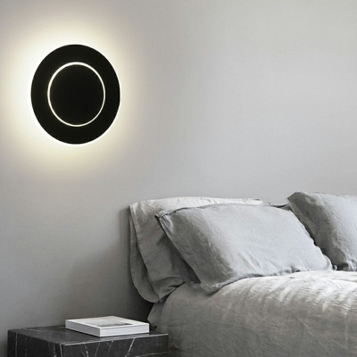 1-Light Sconce Lights Contemporary Style Round Shape Metal Wall Mounted Light Fixture